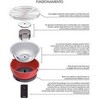 photo FEUERDESIGN - VESUVIO Grill RED - Kit with IGNITION GEL + CHARCOAL 3 Kg + TONGS + PIZZA STONE 9